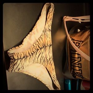 Thong animal print bikini bottoms